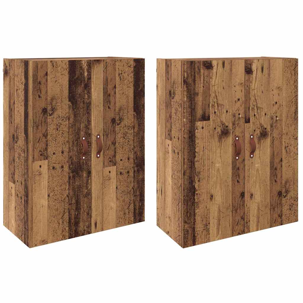 Wandkast 2 pcs Oudhout 69,5 x 34 x 90 cm Bewerkt hout