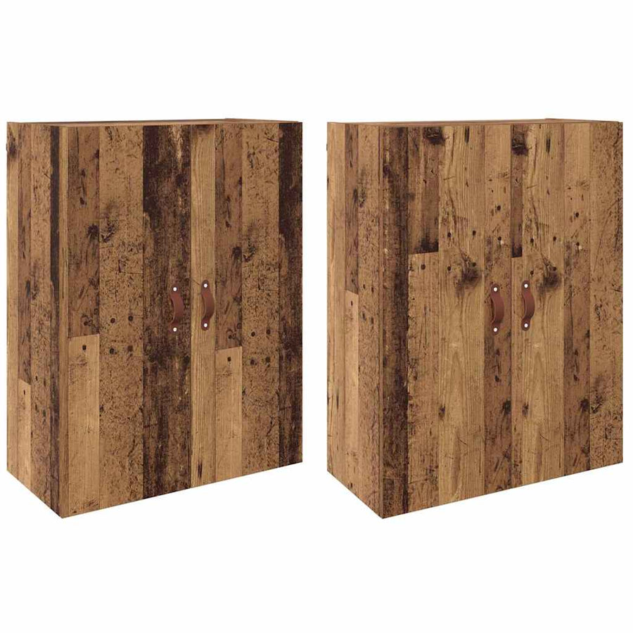 Wandkast 2 pcs Oudhout 69,5 x 34 x 90 cm Bewerkt hout