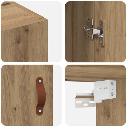 Wandkast 2 pcs Artisan Eiken 69,5 x 34 x 90 cm Bewerkt hout