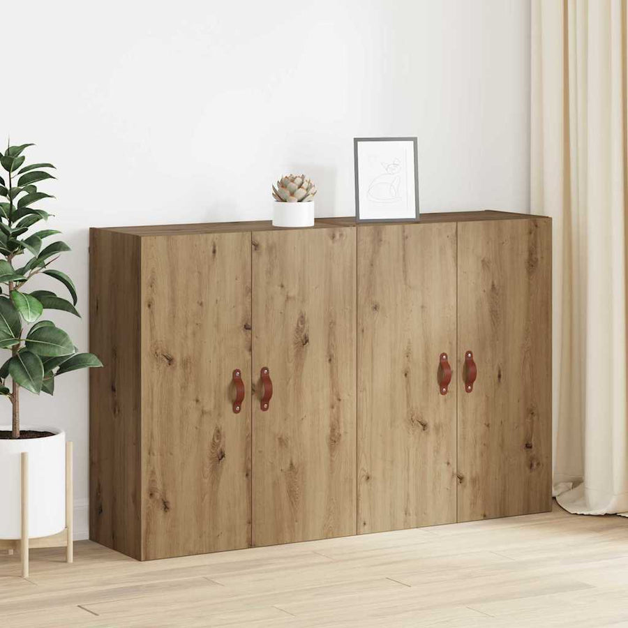 Wandkast 2 pcs Artisan Eiken 69,5 x 34 x 90 cm Bewerkt hout
