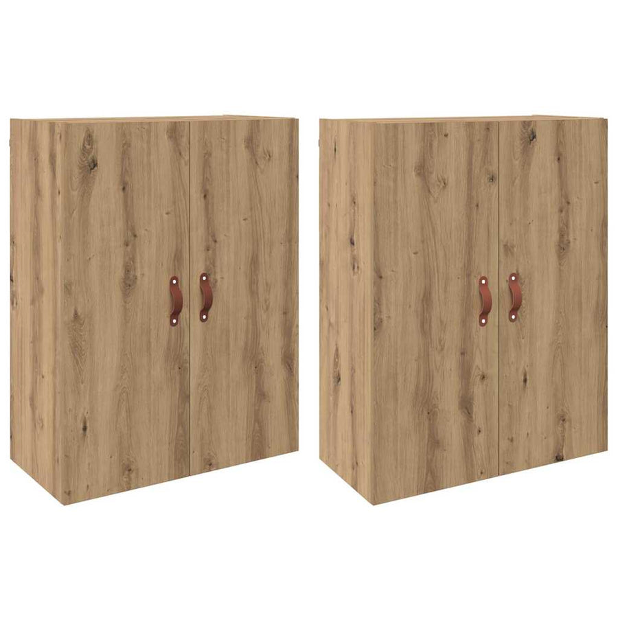 Wandkast 2 pcs Artisan Eiken 69,5 x 34 x 90 cm Bewerkt hout