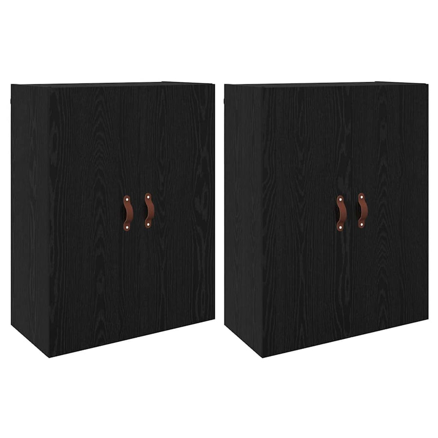 Wandkast 2 pcs Zwart Eiken 69,5 x 34 x 90 cm Bewerkt hout