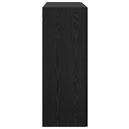 Wandkast 2 pcs Zwart Eiken 69,5 x 34 x 90 cm Bewerkt hout