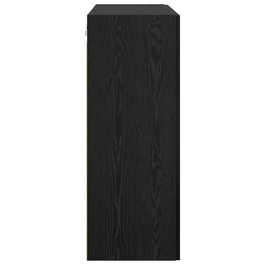 Wandkast 2 pcs Zwart Eiken 69,5 x 34 x 90 cm Bewerkt hout