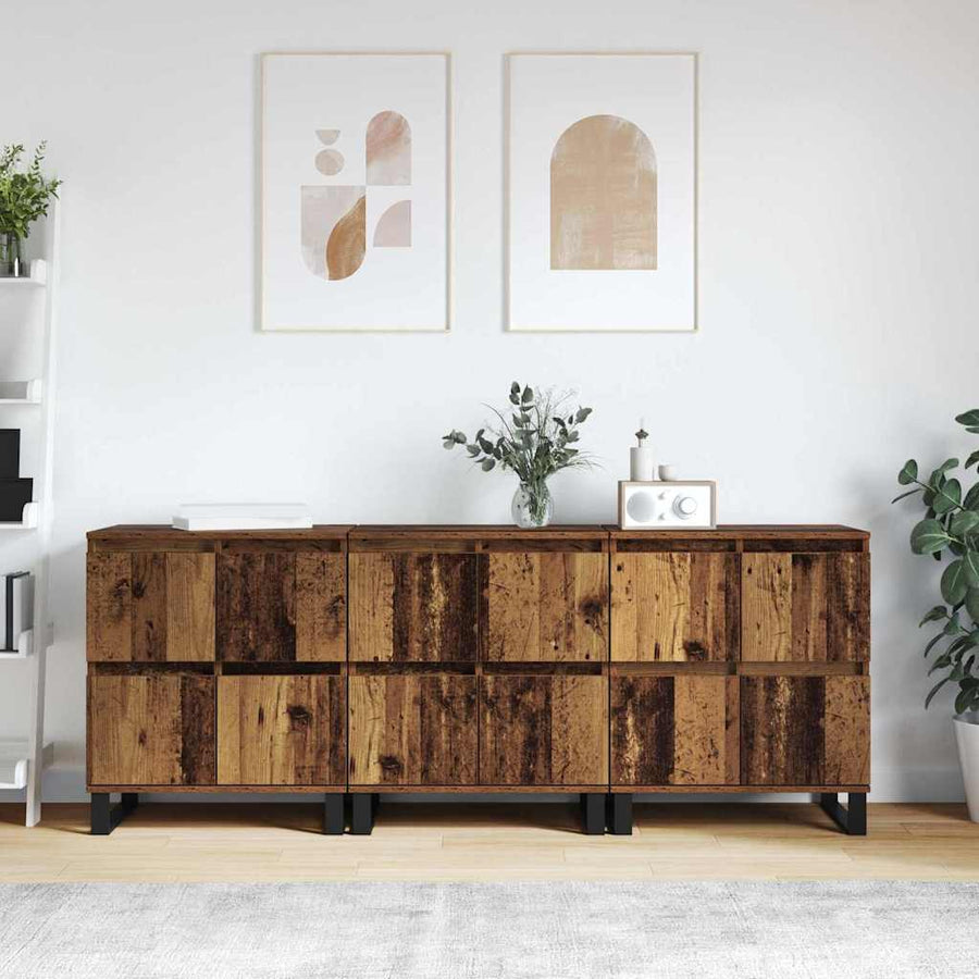Dressoir 3 pcs Oudhout 60 x 35 x 70 cm