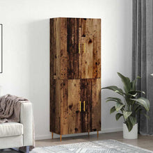 Highboard Oud hout 69,5 x 34 x 180 cm Bewerkt hout
