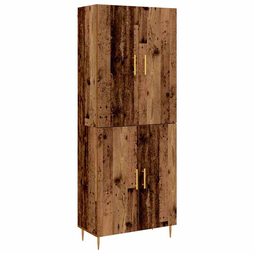 Highboard Oud hout 69,5 x 34 x 180 cm Bewerkt hout