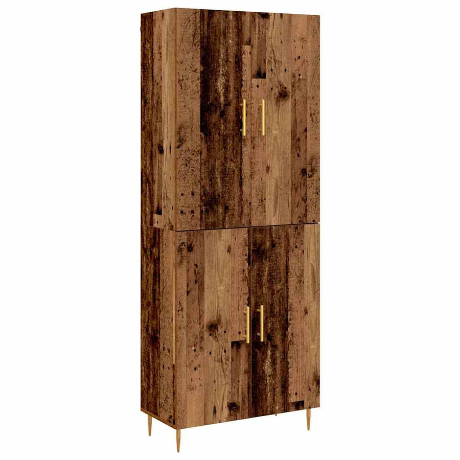 Highboard Oud hout 69,5 x 34 x 180 cm Bewerkt hout