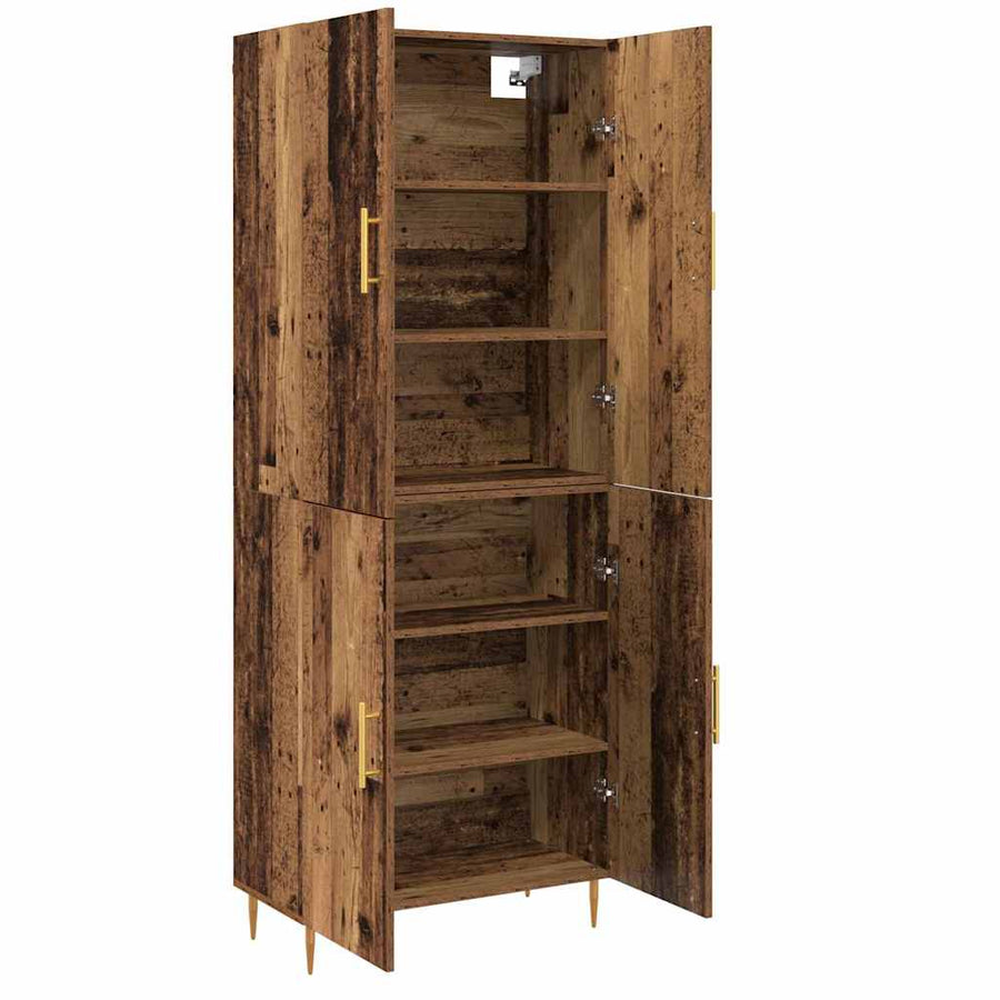 Highboard Oud hout 69,5 x 34 x 180 cm Bewerkt hout