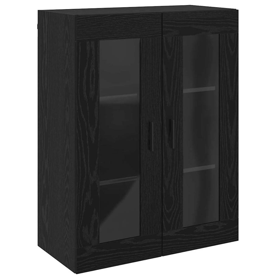 Wandgemonteerde Kasten 2 pcs Zwart eiken 69,5 x 34 x 90 cm