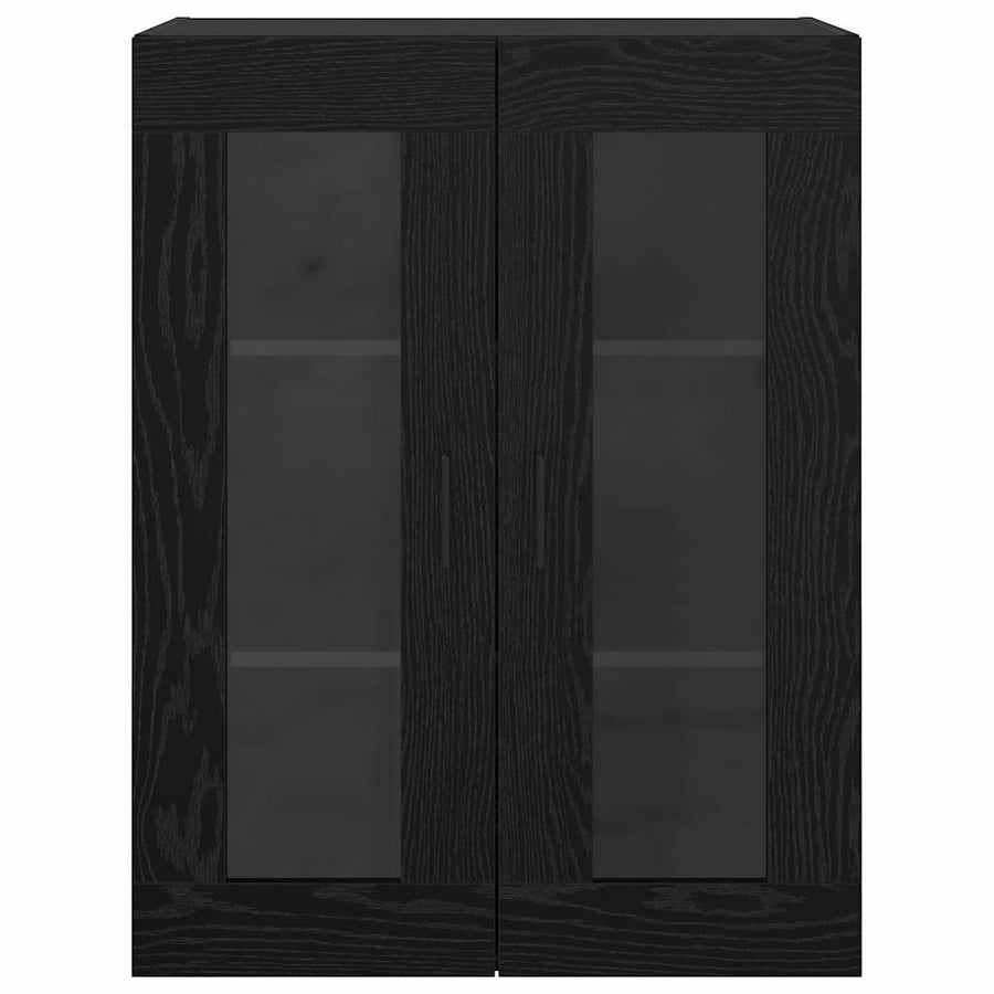 Wandgemonteerde Kasten 2 pcs Zwart eiken 69,5 x 34 x 90 cm