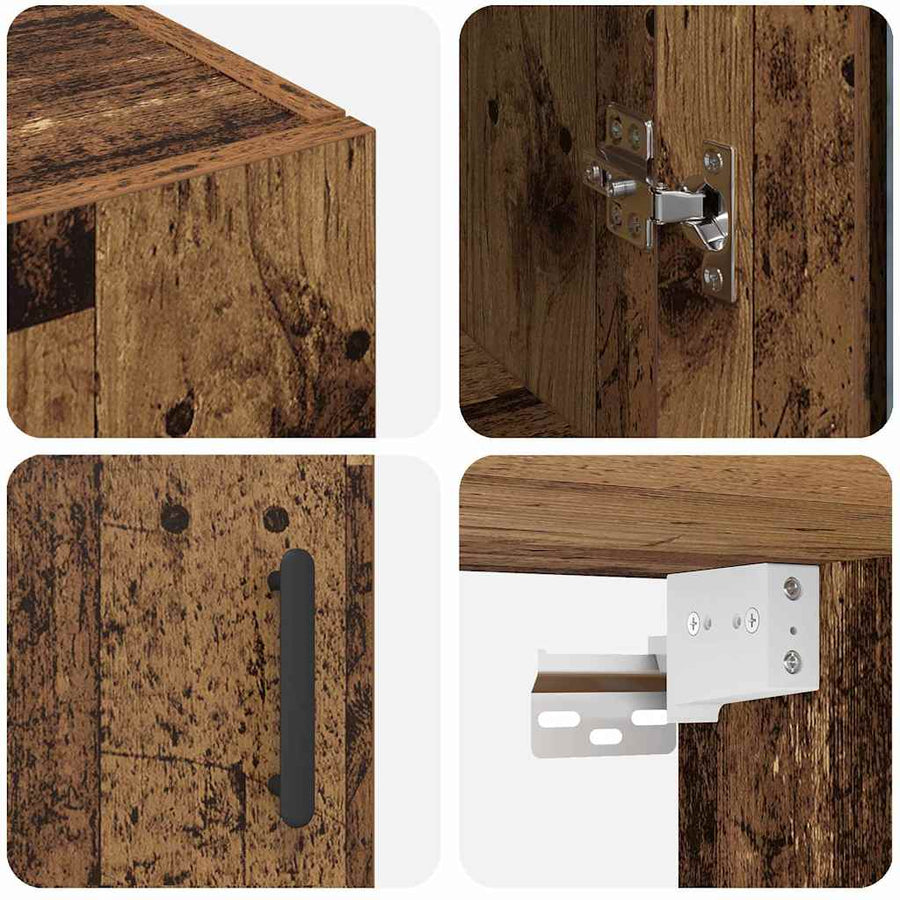 Wandgemonteerde Kasten 2 pcs Oud hout 69,5 x 34 x 90 cm