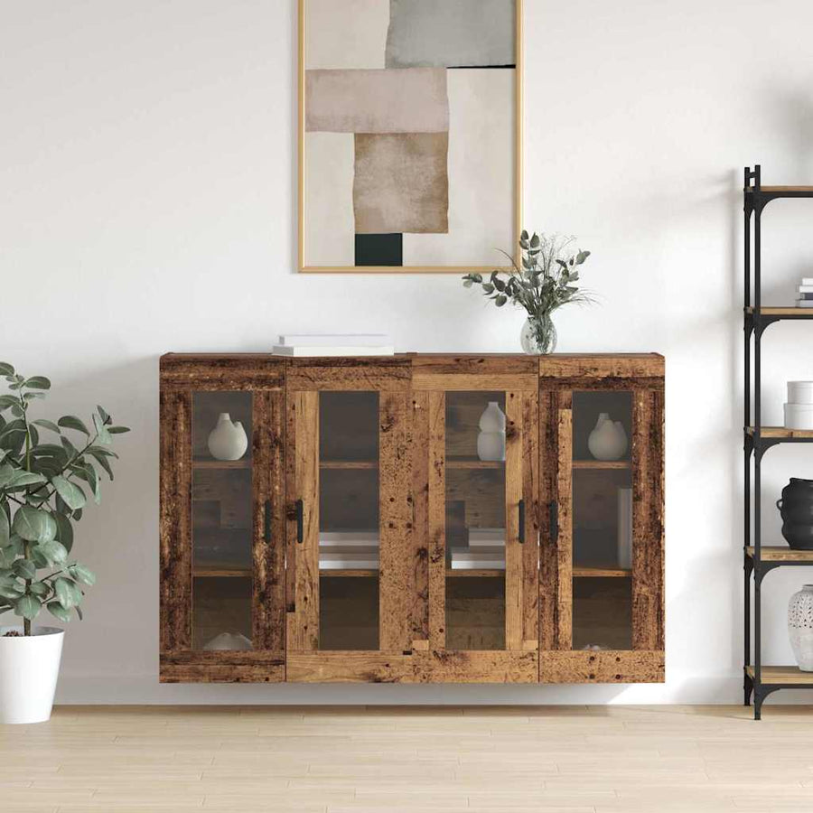 Wandgemonteerde Kasten 2 pcs Oud hout 69,5 x 34 x 90 cm