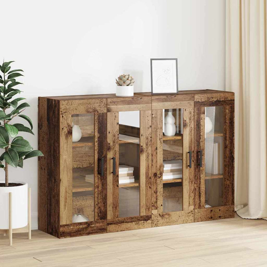 Wandgemonteerde Kasten 2 pcs Oud hout 69,5 x 34 x 90 cm