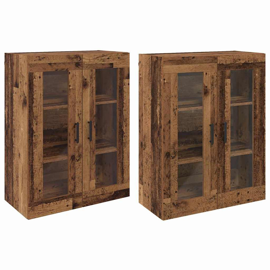 Wandgemonteerde Kasten 2 pcs Oud hout 69,5 x 34 x 90 cm