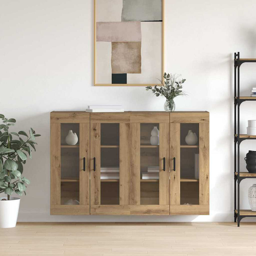 Wandgemonteerde Kasten 2 pcs artisanaal eikenkleurig