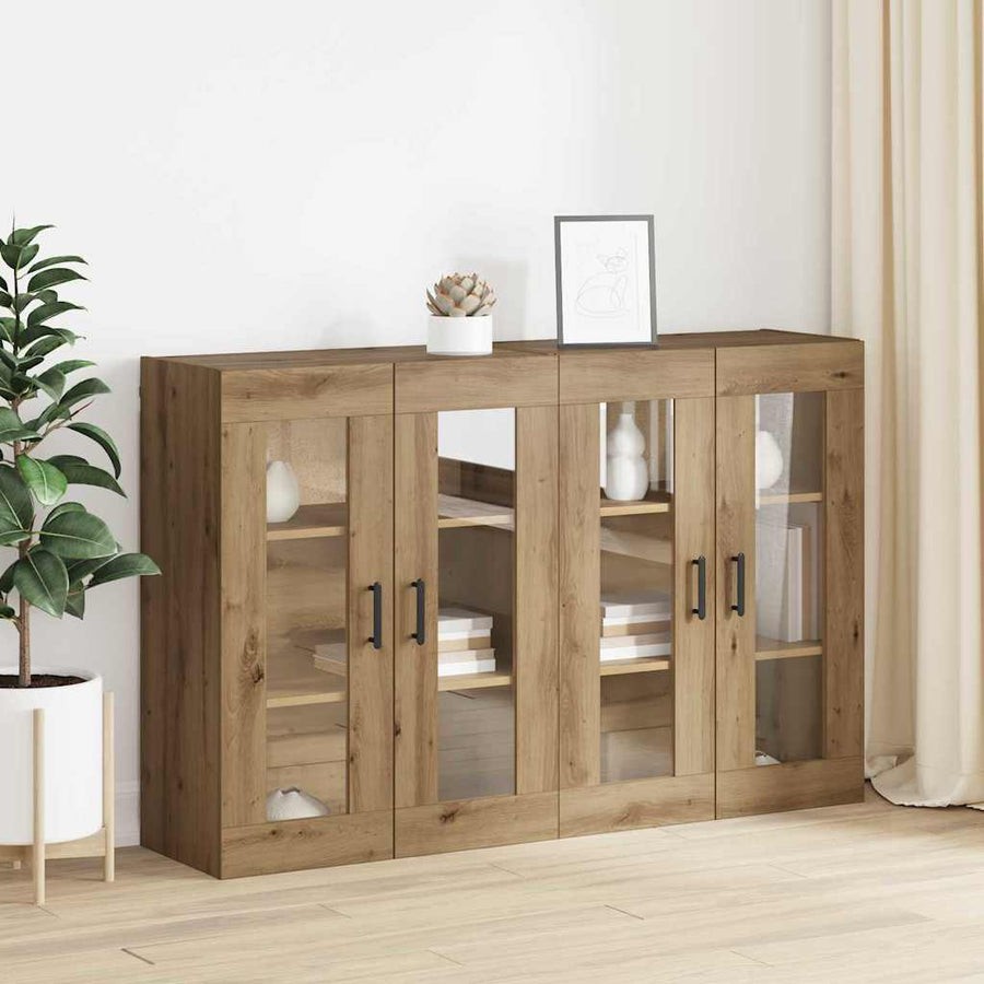 Wandgemonteerde Kasten 2 pcs artisanaal eikenkleurig