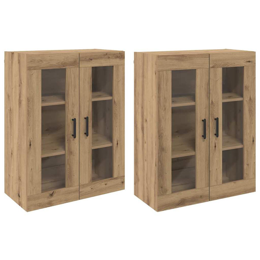 Wandgemonteerde Kasten 2 pcs artisanaal eikenkleurig