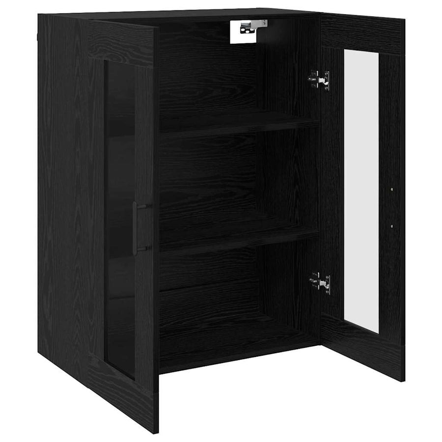 Wandgemonteerde Kasten 2 pcs Zwart eiken 69,5 x 34 x 90 cm