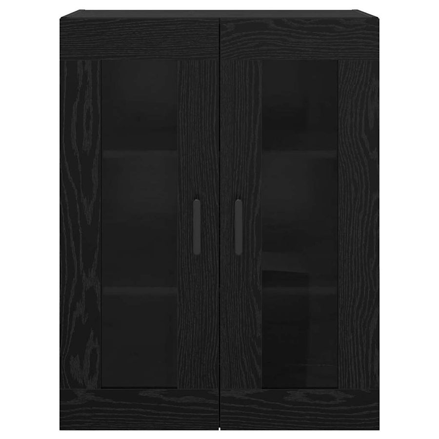 Wandgemonteerde Kasten 2 pcs Zwart eiken 69,5 x 34 x 90 cm