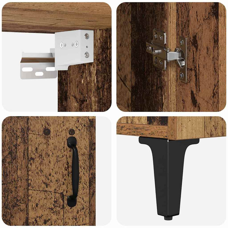 Hoge kast 2 pcs Oud hout Bewerkt hout