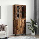 Tall cabinet 2 pcs Old wood Carved wood