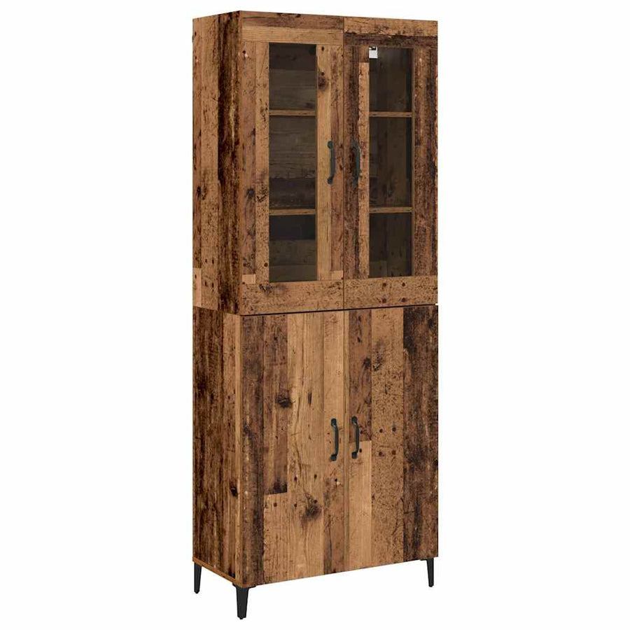 Hoge kast 2 pcs Oud hout Bewerkt hout