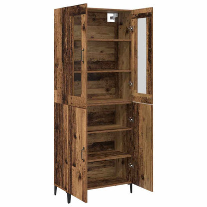 Hoge kast 2 pcs Oud hout Bewerkt hout