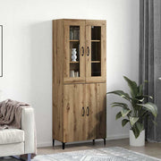 Hoge kast 69.5x34x180 cm artisan eiken bewerkt hout