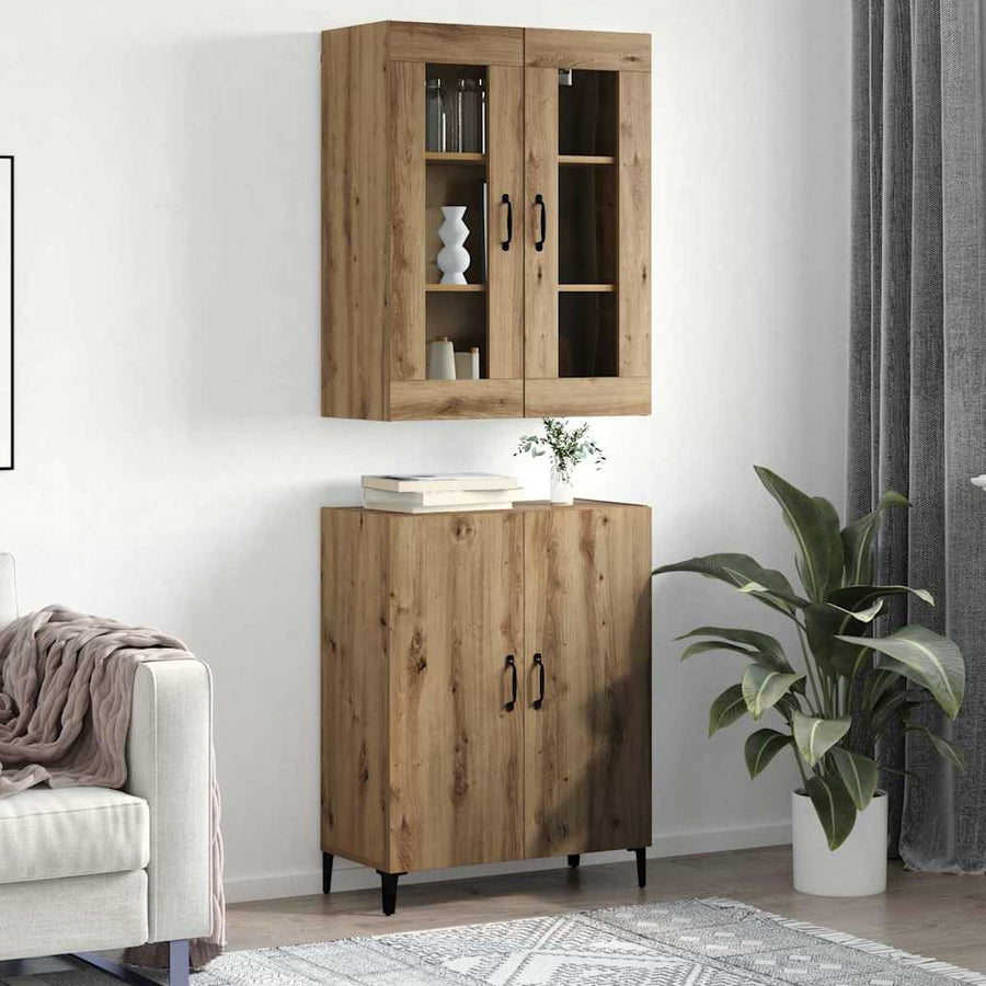 Hoge kast 2 pcs Artisan Eiken Bewerkt hout