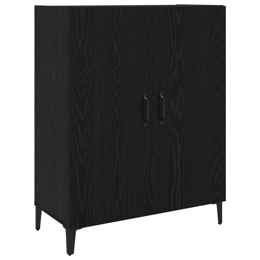 Hoge kast 2 pcs Zwart Eiken Bewerkt hout