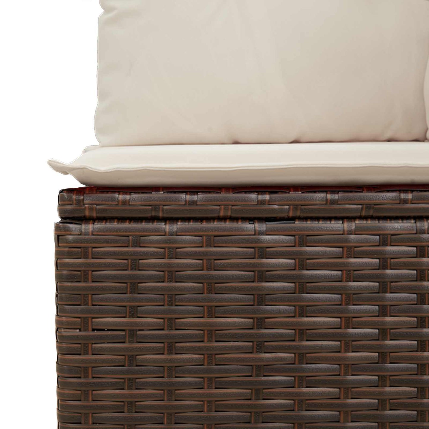 Tuinbank met kussen Zwart en Cream Wit poly rattan