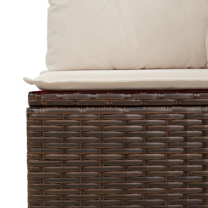 Tuinbank met kussen Zwart en Cream Wit poly rattan