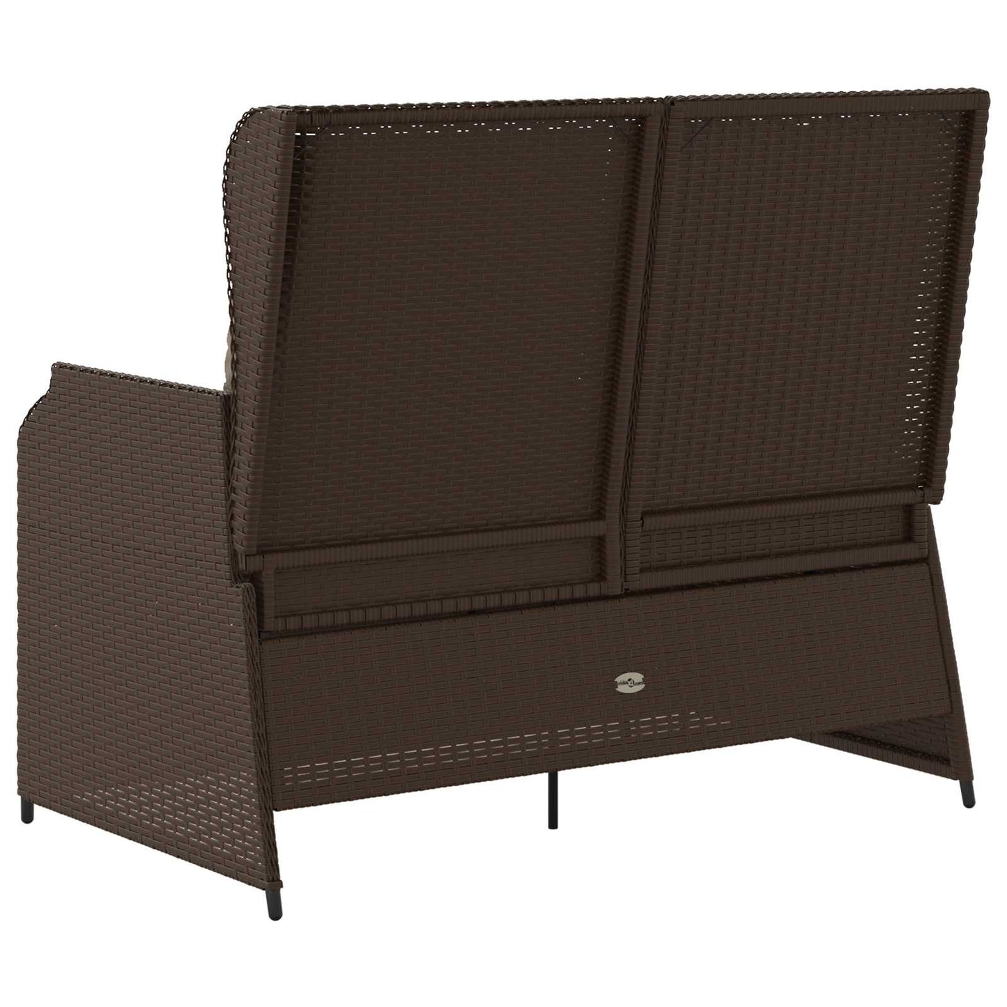 Tuinbank met kussen Zwart en Cream Wit poly rattan