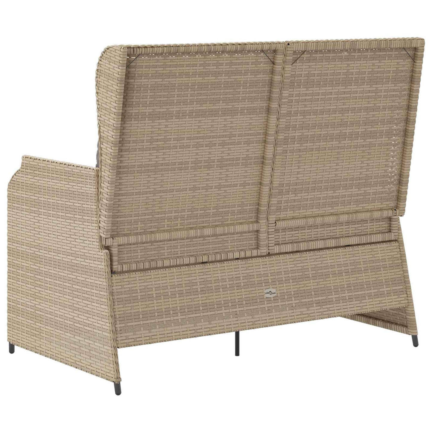 Tuinbank met kussen Beige en Grijs poly rattan