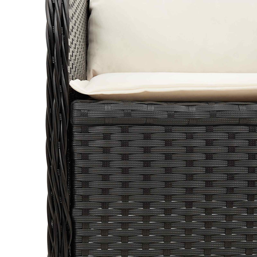 Tuinbank Zwart poly rattan