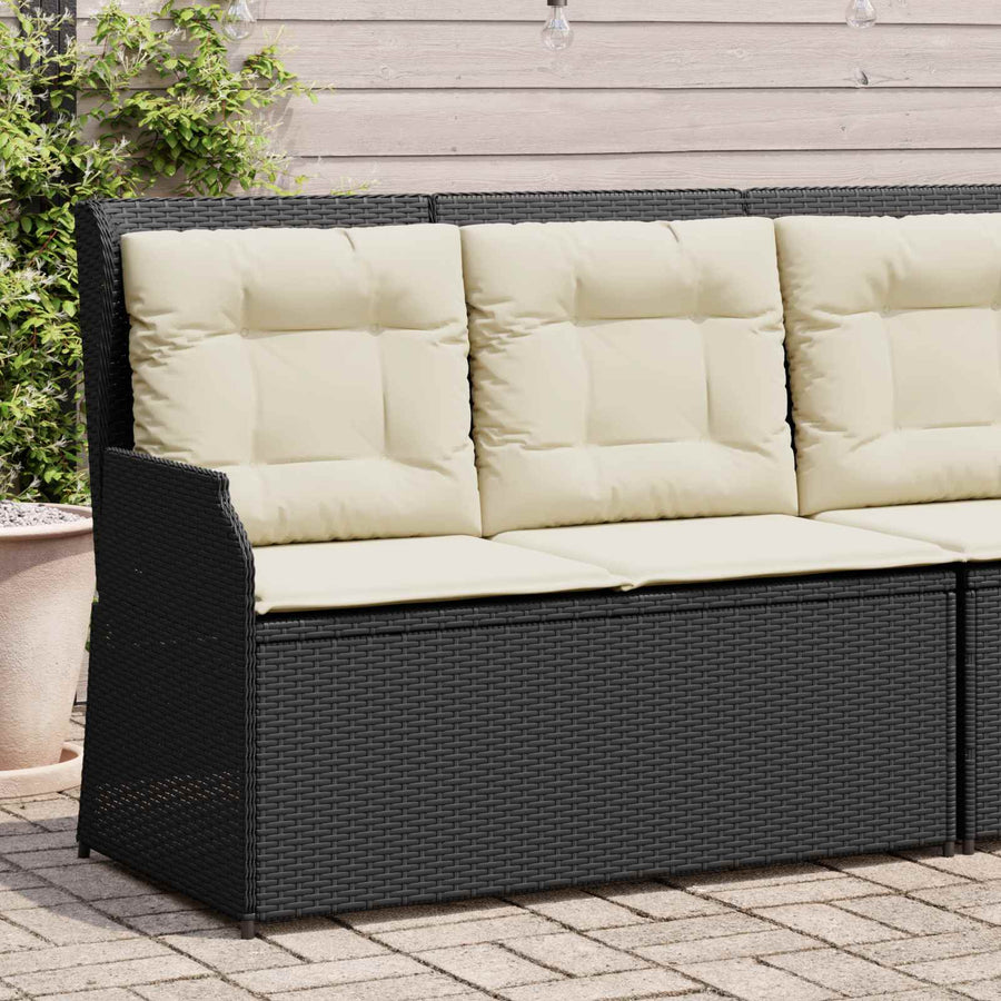Tuinbank Zwart poly rattan
