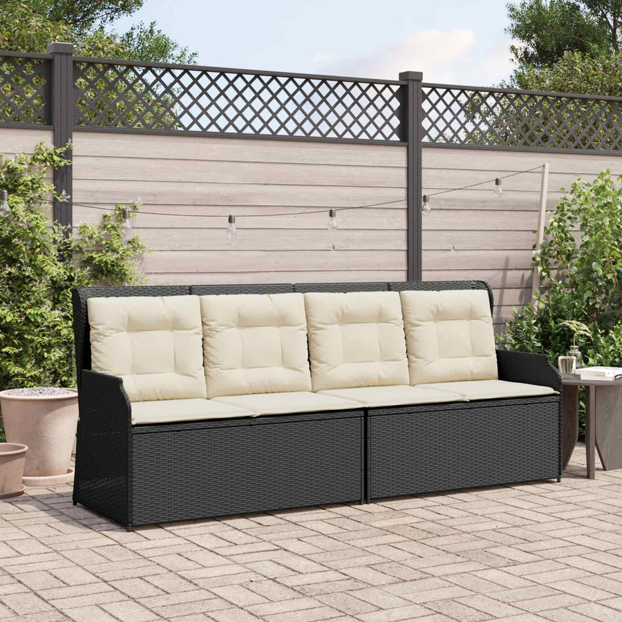 Tuinbank Zwart poly rattan