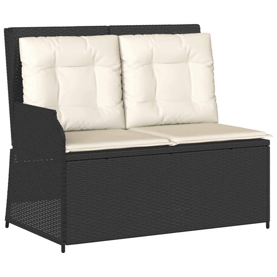 Tuinbank Zwart poly rattan
