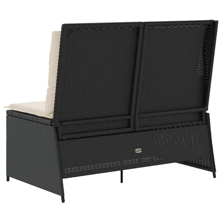Tuinbank Zwart poly rattan