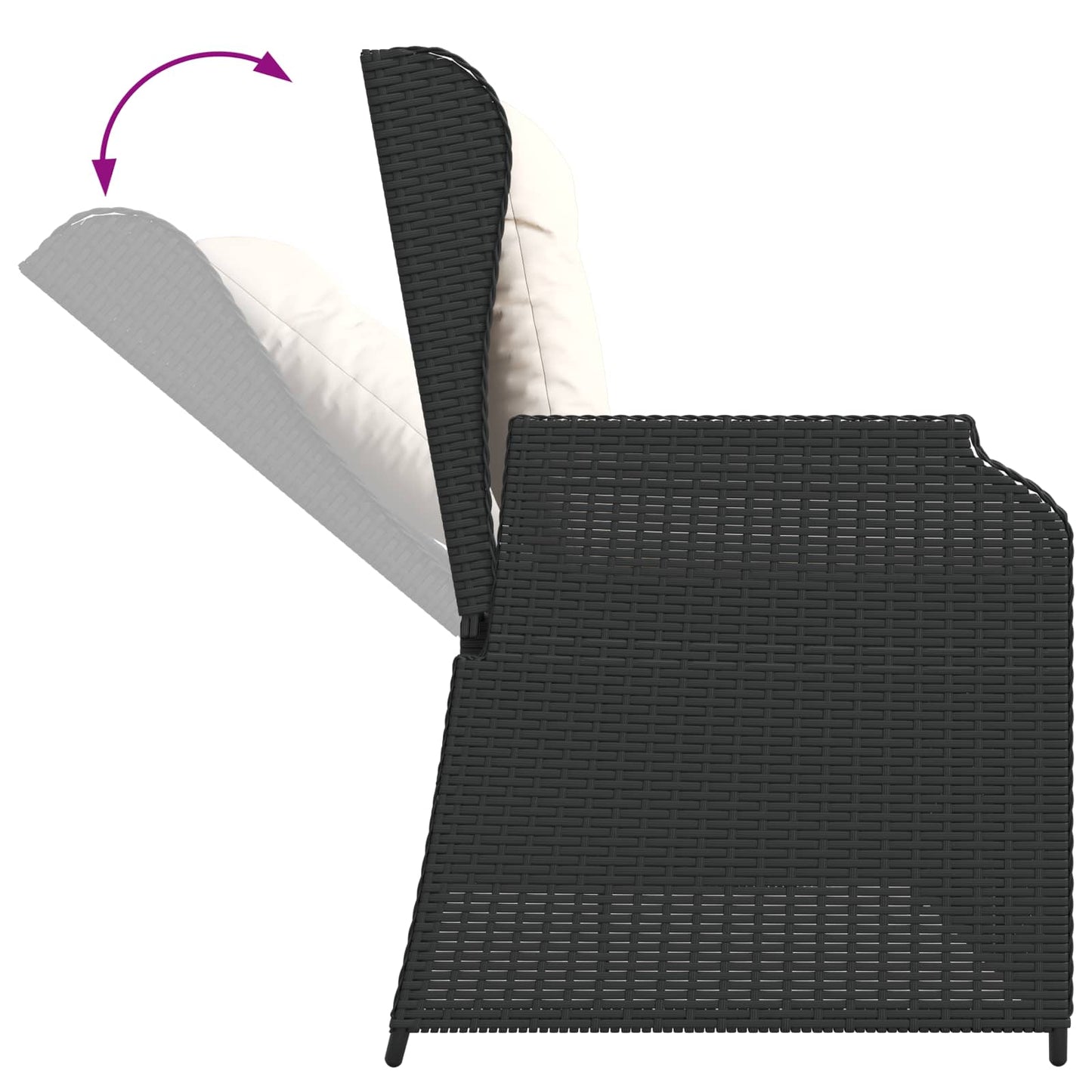 Tuinbank Zwart poly rattan