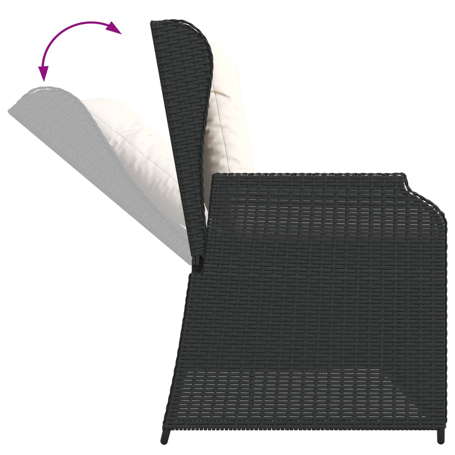Tuinbank Zwart poly rattan