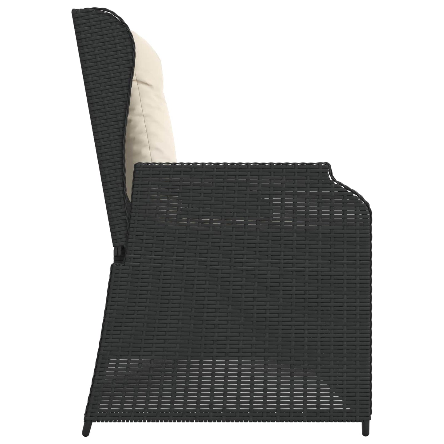 Tuinbank Zwart poly rattan