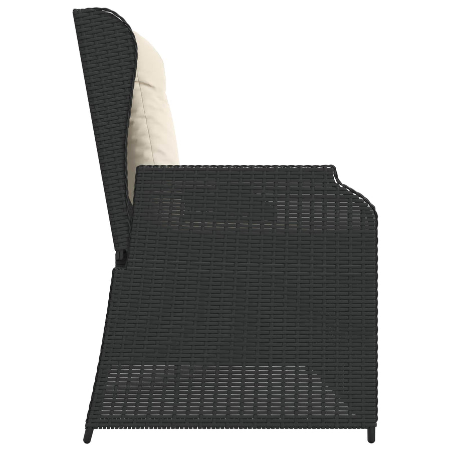 Tuinbank Zwart poly rattan