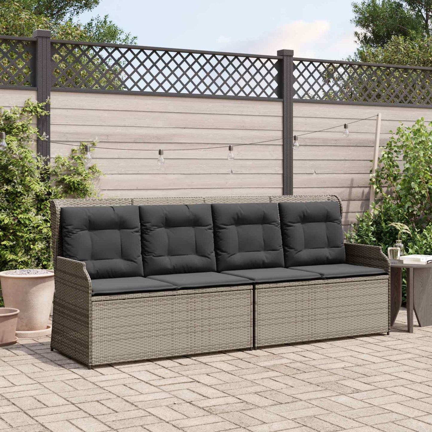 Tuinbank Grijs poly rattan