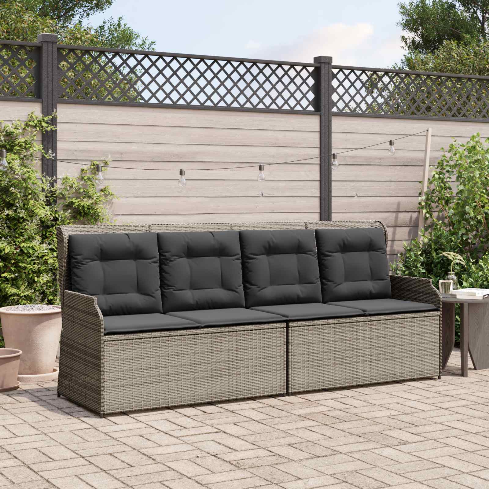 Tuinbank Grijs poly rattan