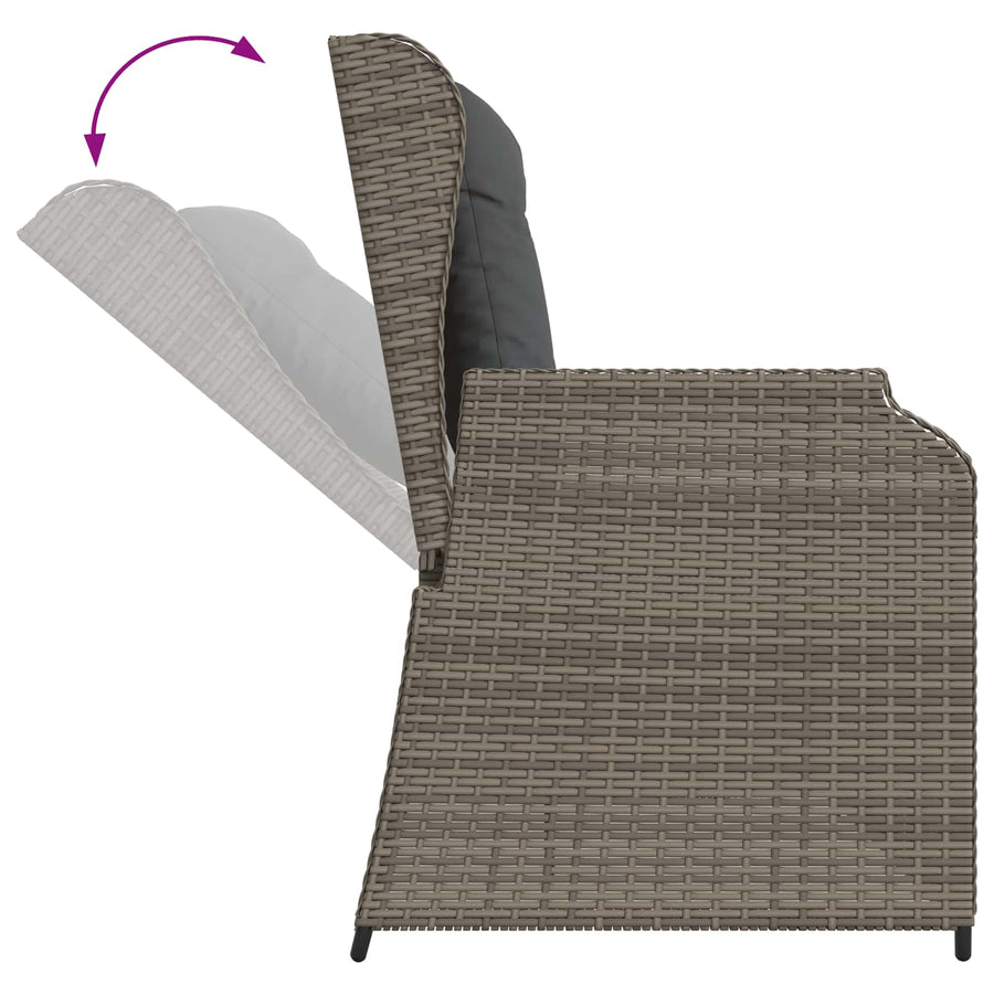Tuinbank Grijs poly rattan