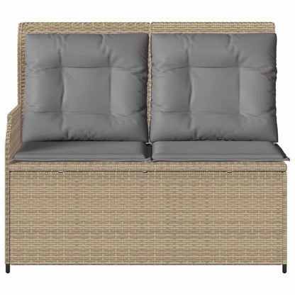 Tuinbank met kussen Beige Poly riet