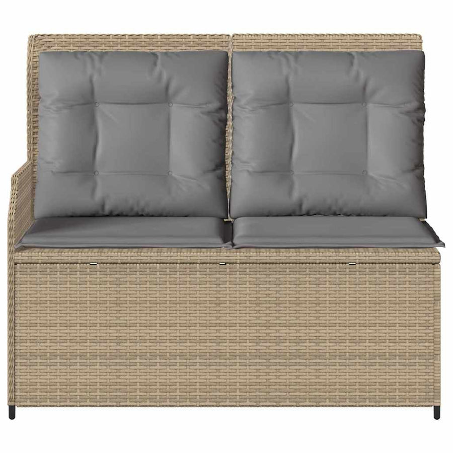 Tuinbank met kussen Beige Poly riet