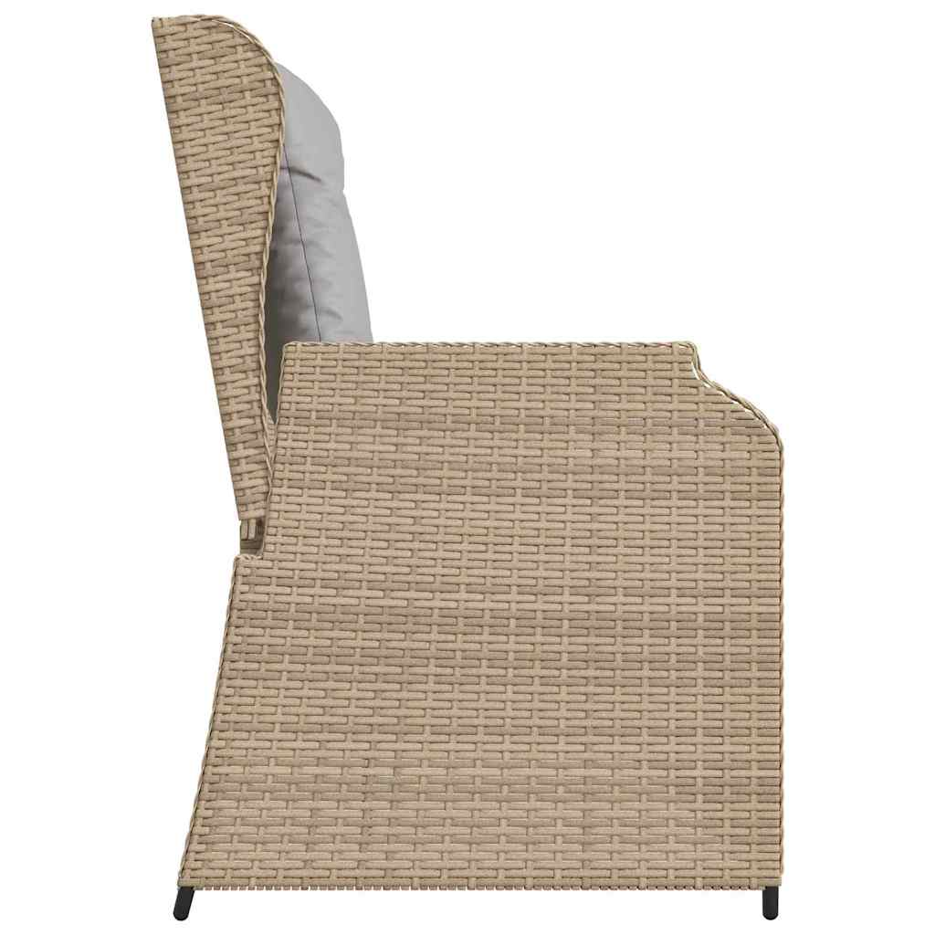 Tuinbank met kussen Beige Poly riet